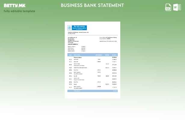 модерен стил на Махараштра цврста изјава за сметката Шаблон Word и PDF